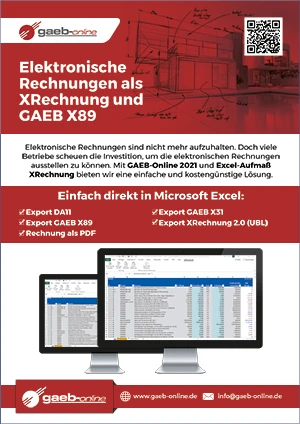 GAEB-Online 2025 PDF Flyer Excel-Aufmaß-XRechnung laden