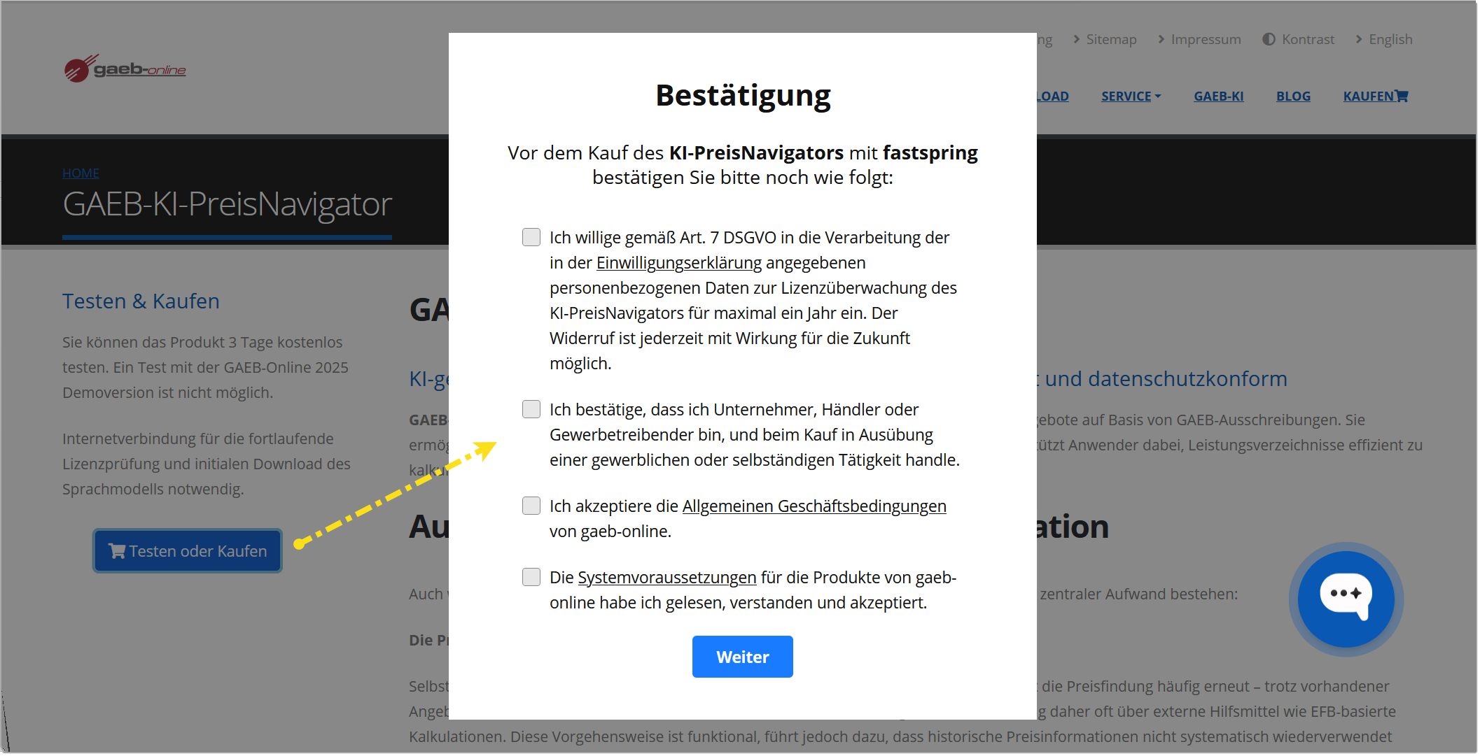 KI-PreisNavigator Test Schritt 1