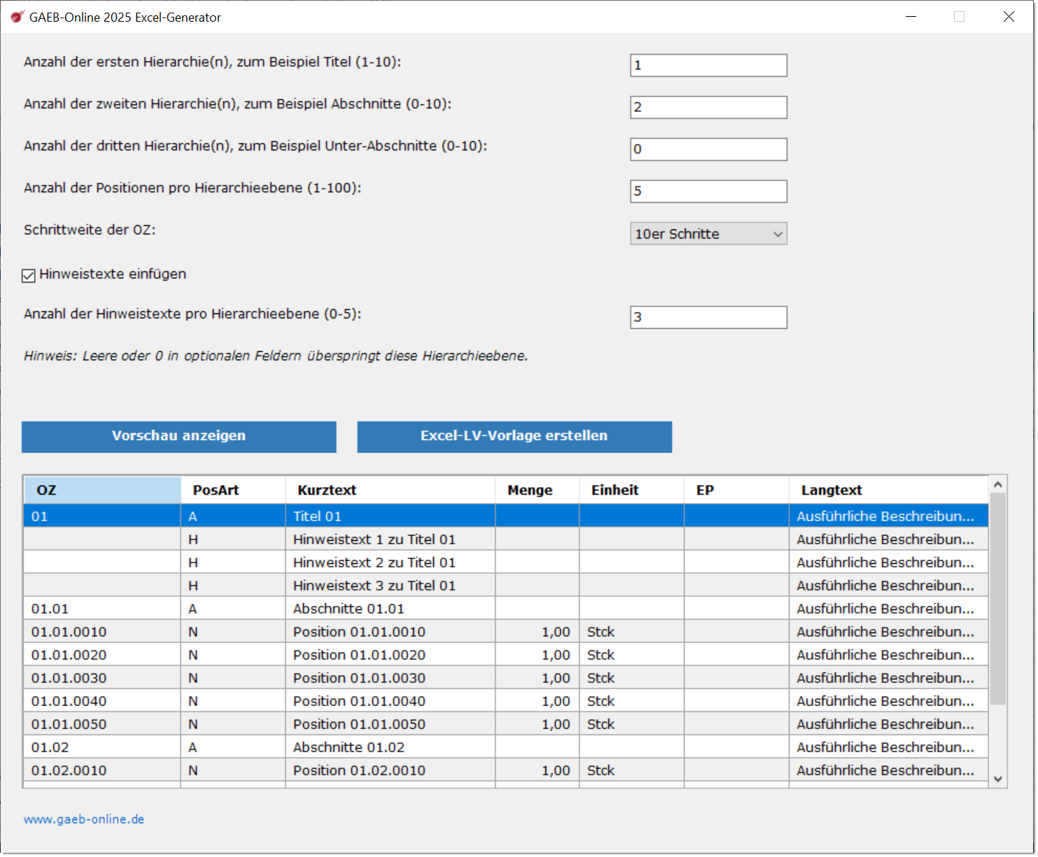 Excel-LV-Generator